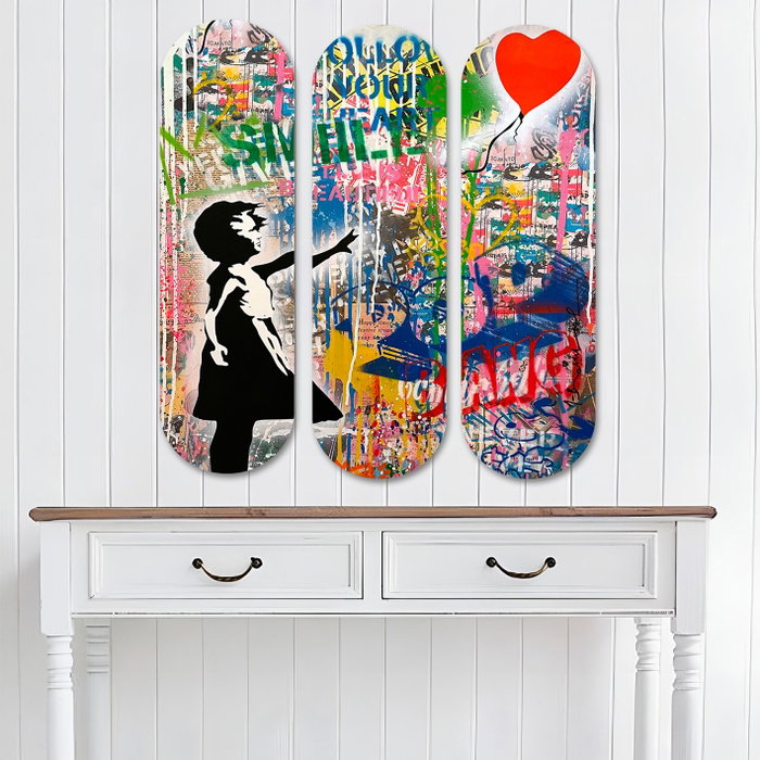 Wallity Cuadro Decorativo de MDF Multicolor (3 Piezas, 70x70 cm)